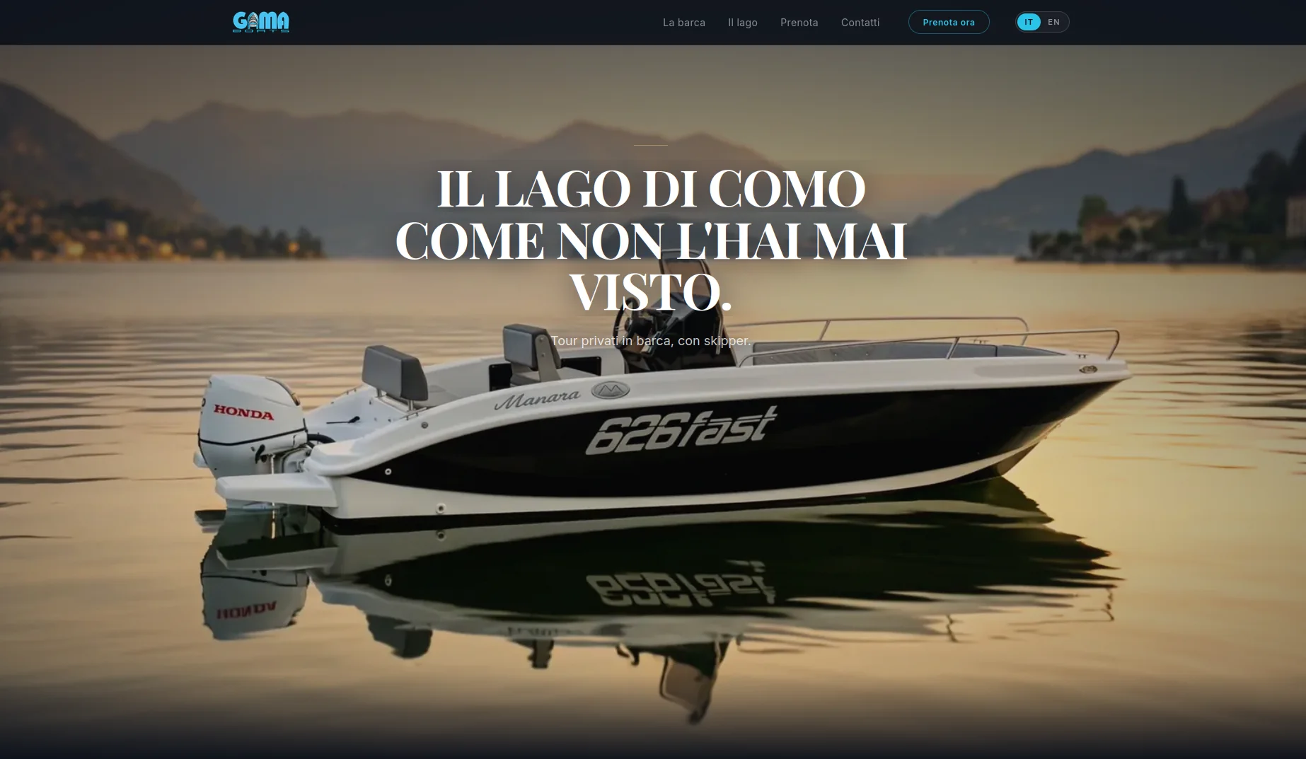 gamaboats.it, hero della homepage